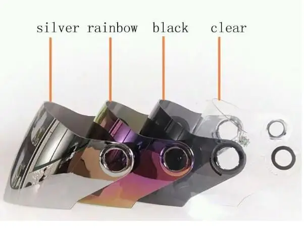 

NITRINOS The cat - ear motorcycle helmet lens for the four-season helmet black silver rainbow clear len