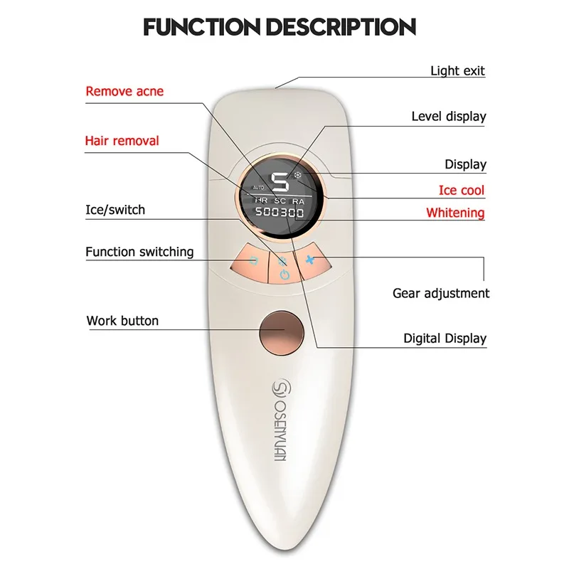  IPL Laser Epilator Ice Feel Cool Experience Safe Painless Automatic Flash Portable Electric Hair Re