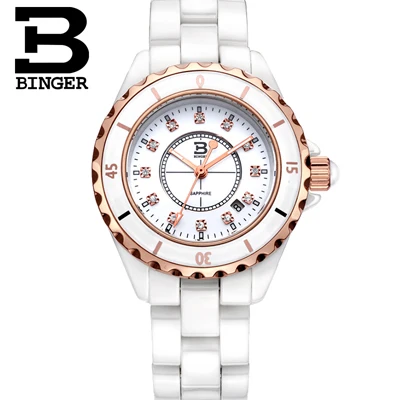 Новое поступление швейцарские роскошные брендовые наручные часы Бингер керамические кварцевые женские часы водонепроницаемые часы B8008A-2 - Цвет: Item 11