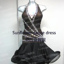 Платье для латиноамериканских танцев для девочек Румба одежда для самбы Латинской сальсы платья для девочек костюмы сценическая одежда для латино-американских танцев, платья, платье Подсолнух для танцев