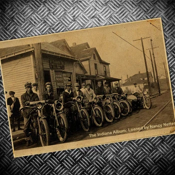 

Old photo Vintage Paint Kraft Paper Poster USA motorcycle Retro Bar Cafe Living Room Wall Art Crafts Sticker picture 42x30cm