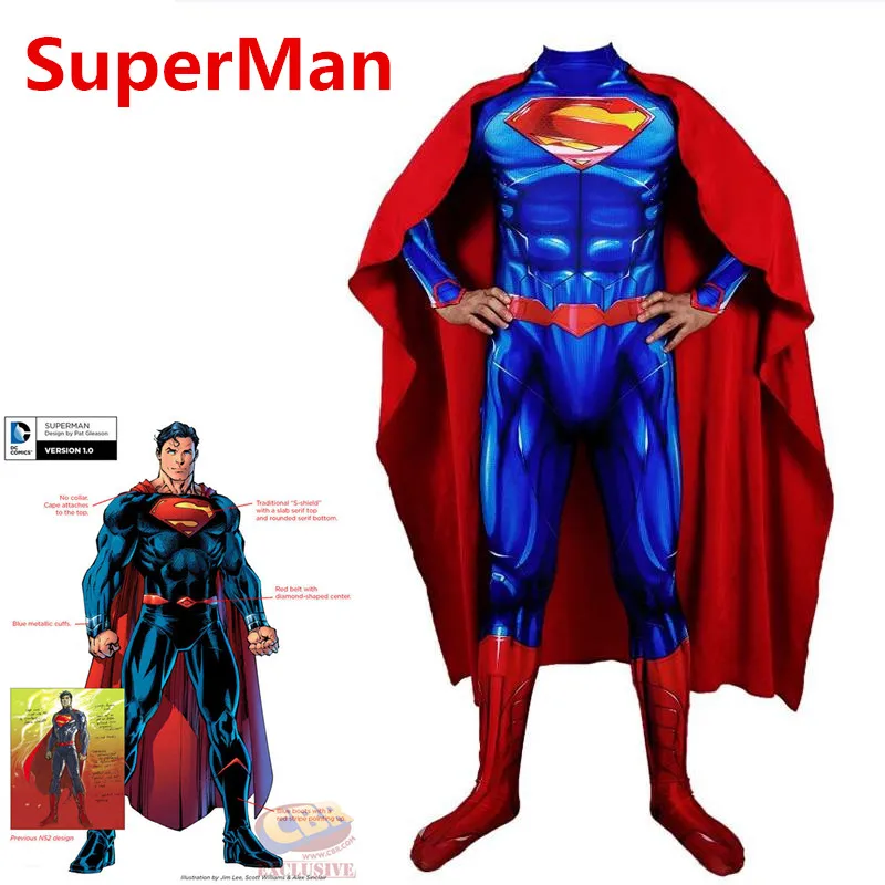 Высокое качество аниме Человек из стали Супермен Генрих кавилл Косплей Костюм Zentai боди комбинезон Хэллоуин вечерние костюмы на заказ