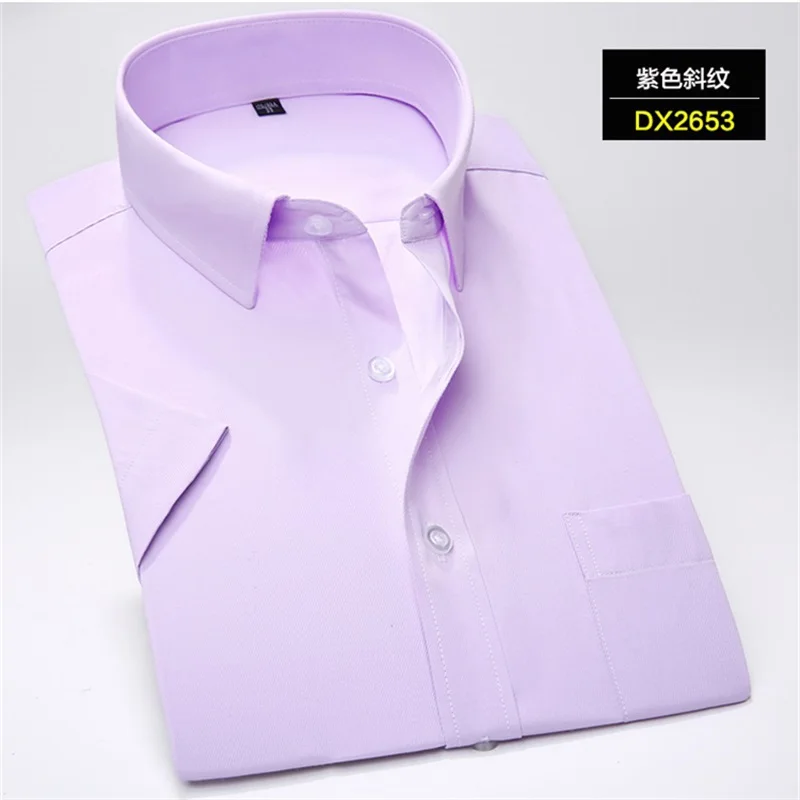 زائد حجم 5XL 6XL 7XL الأحمر الأخضر الأرجواني حك الخفية المشارب عارضة الأعمال الرسمي قصيرة الأكمام قميص الرجال الأزياء 110 كجم 120 كجم