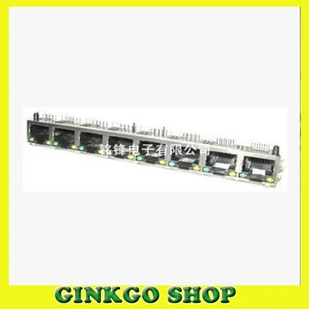 

5pcs/lot New RJ45 Modular Network PCB Jack 56+LED/1x8 Female Socket 90 Degree Lan Connector Free Shipping