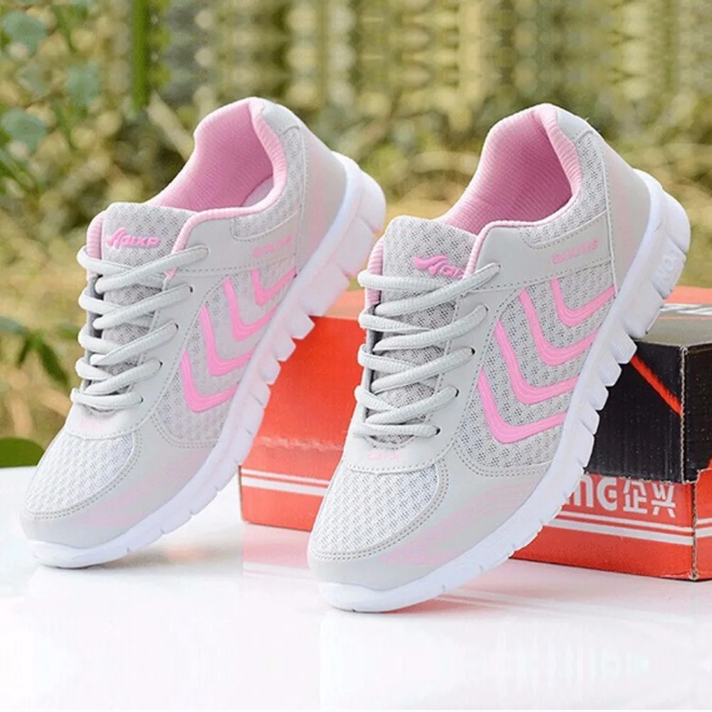 Schnelle lieferung Neue ankunft Frau Casual Komfortable Große größe 35-44 schuhe 2018 Mesh frau flache mischfarben Schuhe tenis feminino