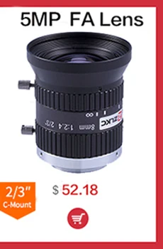 5 мегапикселей C Mount 8 мм 2/" F1.4 FA/Машинное видение объективы с фиксированным фокусным расстоянием промышленная камера ручная Радужная линза с низким искажением