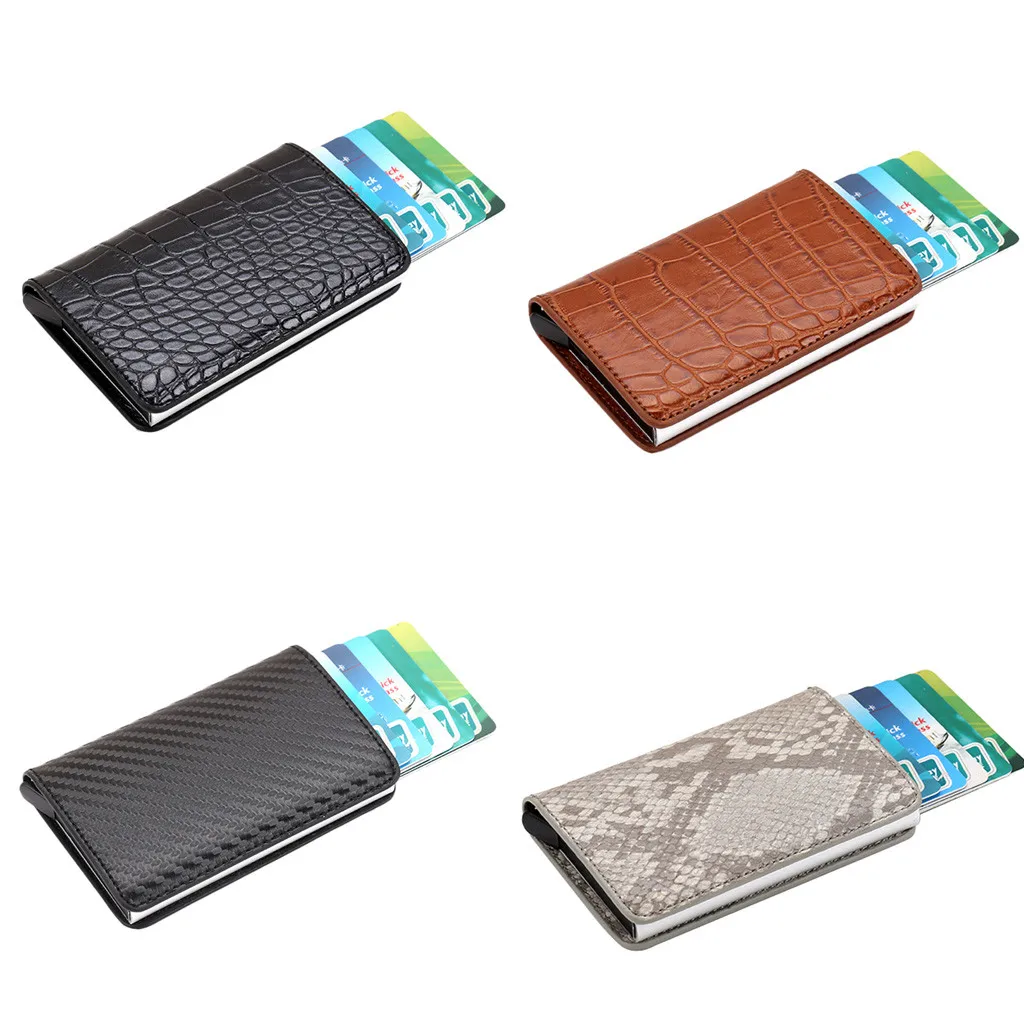 

Coneed Unisex High-Grade Neutral Crocodile Snake Skin Carbon Fiber Business Card Package Practical Card Bag 2019 mar23 p30