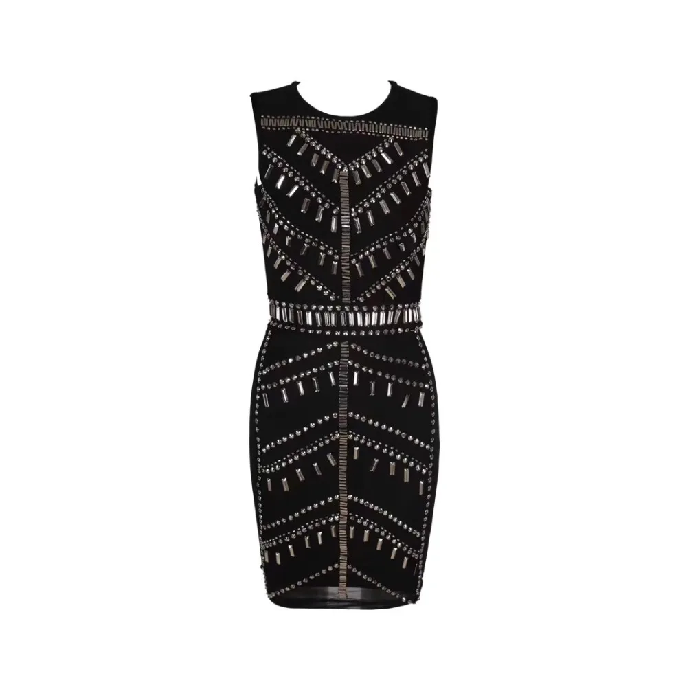 Fête Femmes Lacée Tenue Tricoté Top Clouté De Qualité Robe Noir Sexy 2019 Élastique wqI7qYa