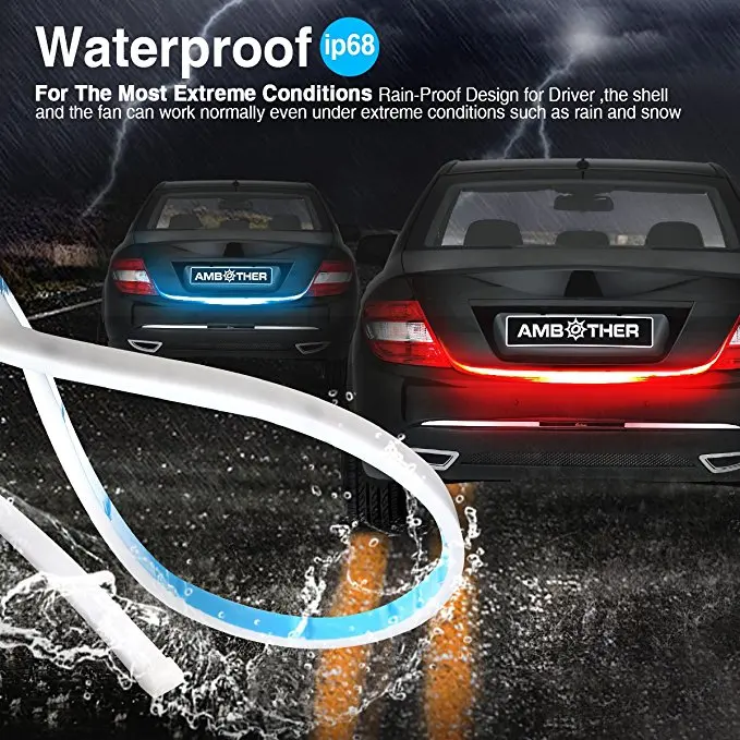 Yellow/Red/Ice blue/White flowing Rear LED Trunk dynamic turn signal light strip flexible Tailgate luggage led warnning light Yellow/Red/Ice blue/White flowing Rear LED Trunk dynamic turn signal light strip flexible Tailgate luggage led warnning light