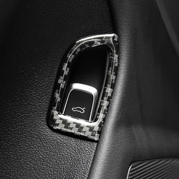 

100% Carbon Fiber Rear Trunk Open Switch Frame Cover Trim For Audi A5 2008-2017 & A4 B8 09-16