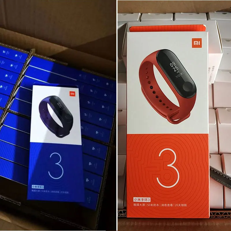 XIAO MI Band 3 Смарт Wriste Mi Band 3 с Orang черный синий пульсометр водонепроницаемый Сенсорный Экран фитнес-трекер Браслет