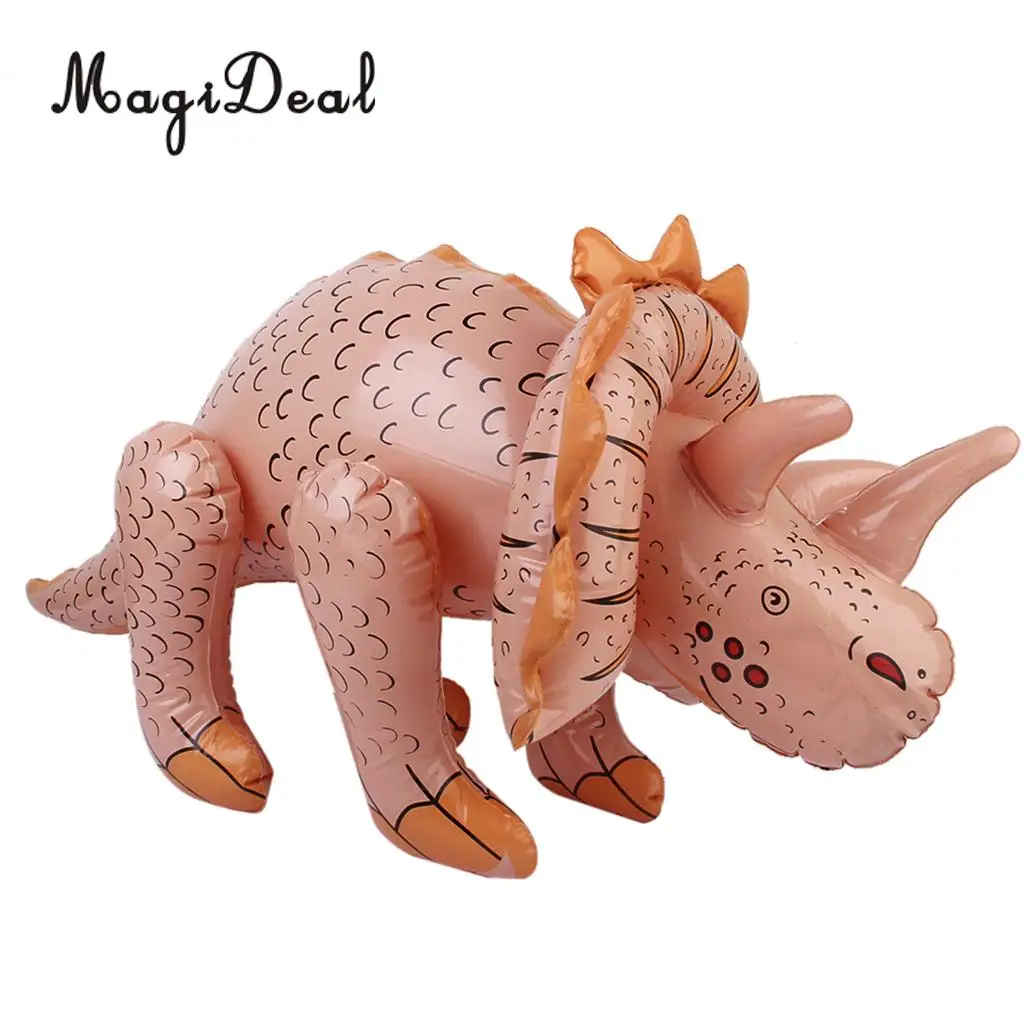 MagiDeal 1Pc PVC Inflatable Triceratops Dinosaur Kids Children Baby Party Favor Pool Beach Outdoor Animal Toy