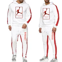 New Tracksuit men hoodie Set off white Sportswear Sets Fleece sweatshirt suit Jordan 23 stripes Sweatpants Malechandal hombre