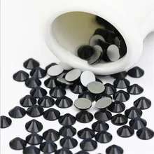 

QUAN ss3 -ss40 Flat Back AAAAA Crystal Jet black ( 3d Nail Art decorations ) Non Hot Fix Glue on rhinestones for nails diy