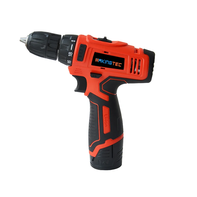 

MAKINGTEC 12V Cordless Drill Electric Screwdriver Power Tools Mini Wireless Driver 2-Speed Power Drill DC Lithium-Ion Battery