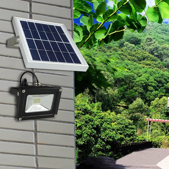 Solar Light Outdoor 10w Waterproof Led Solar Floodlight With 5m Wire