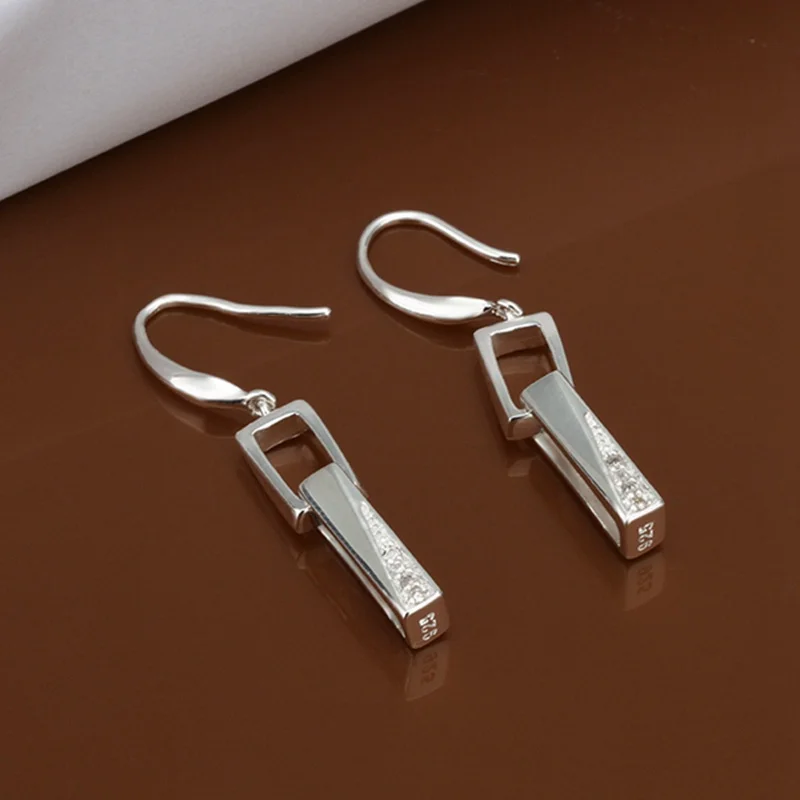 

summer style 925 sterling silver earrings 925-sterling-silver jewelry rhinestone man-made Crystal drop Earrings for women SE440