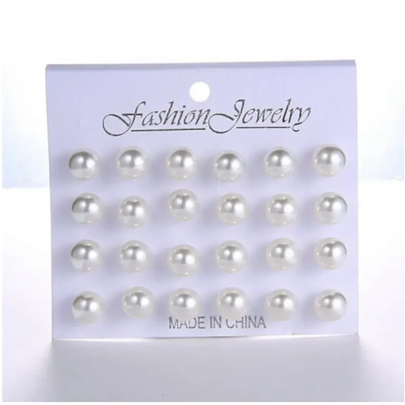 12 пары/компл. белая женская Бижутерия Аксессуары для пирсинга|stud earrings set|12 pairsearrings
