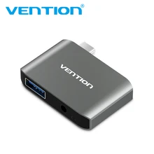 Vention Тип C USB 3,0 AUX адаптер типа C к USB 3,0 Конвертер многофункциональный 2 в 1 USB-C к AUX адаптер для MacBook
