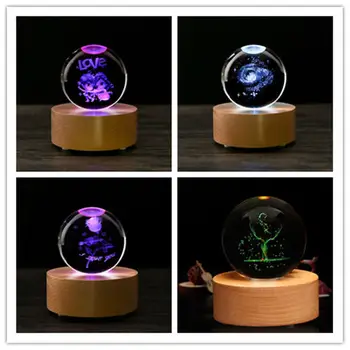 

Creative crystal music box wireless Bluetooth control free to change music music LED lamp holder Valentine's Day birthday gift