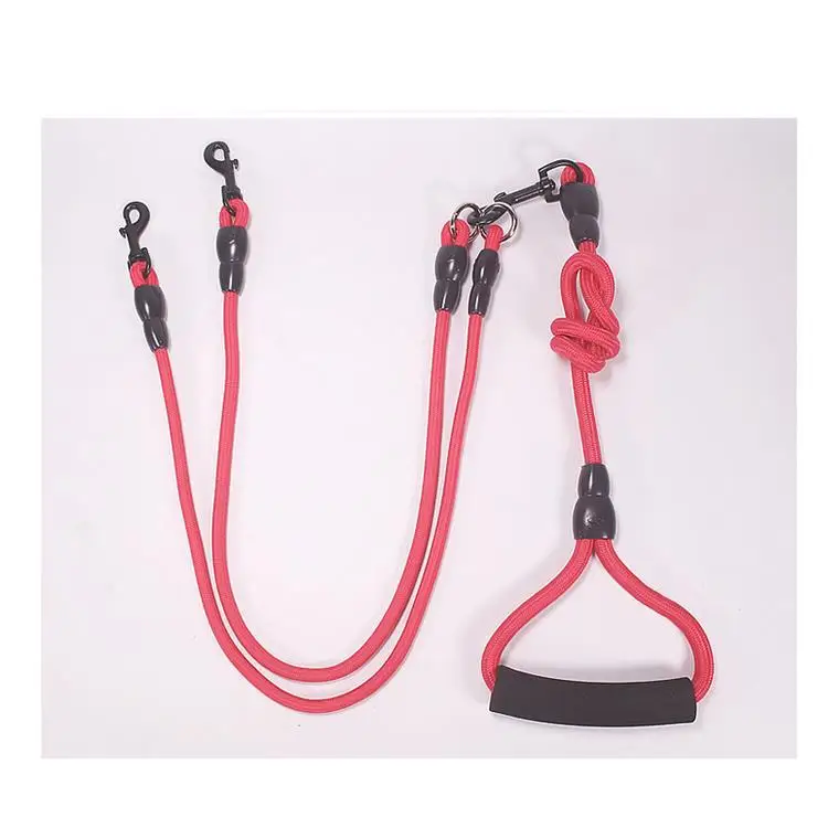 2/3/4 способа муфты ходячих домашних животных поводок USB кабель с нейлоновой оплеткой эластичный ошейник поводок для питомца собаки ремень веревка двойной головкой Регулируемая Поводок Жгут - Цвет: Red 2 Way