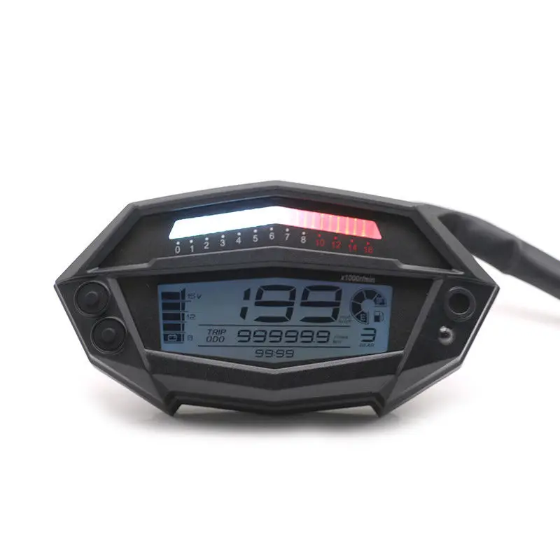 Motorcycle DC 12V LCD Digital Adjustable Tachometer Speedometer
