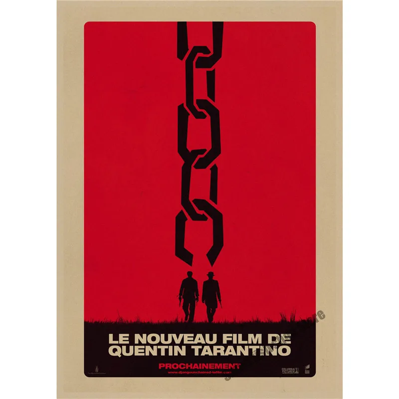 Django Unchained Квентин Тарантино ретро плакат, крафт-бумага, бумага для бара, кафе, домашний Декор, живопись, наклейка на стену - Цвет: Белый