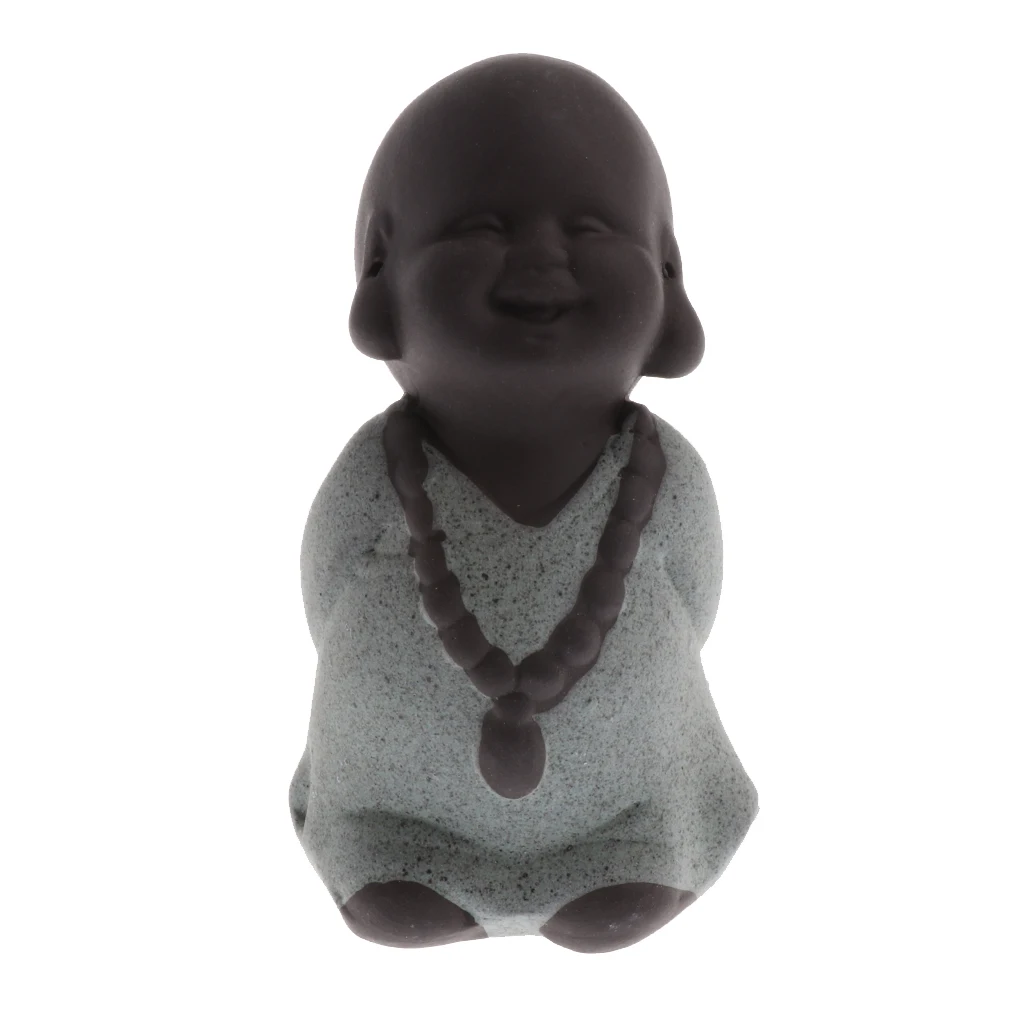 MagiDeal  Sand Little Monk Buddha Tea Pet Figurine Statue Ornament #10