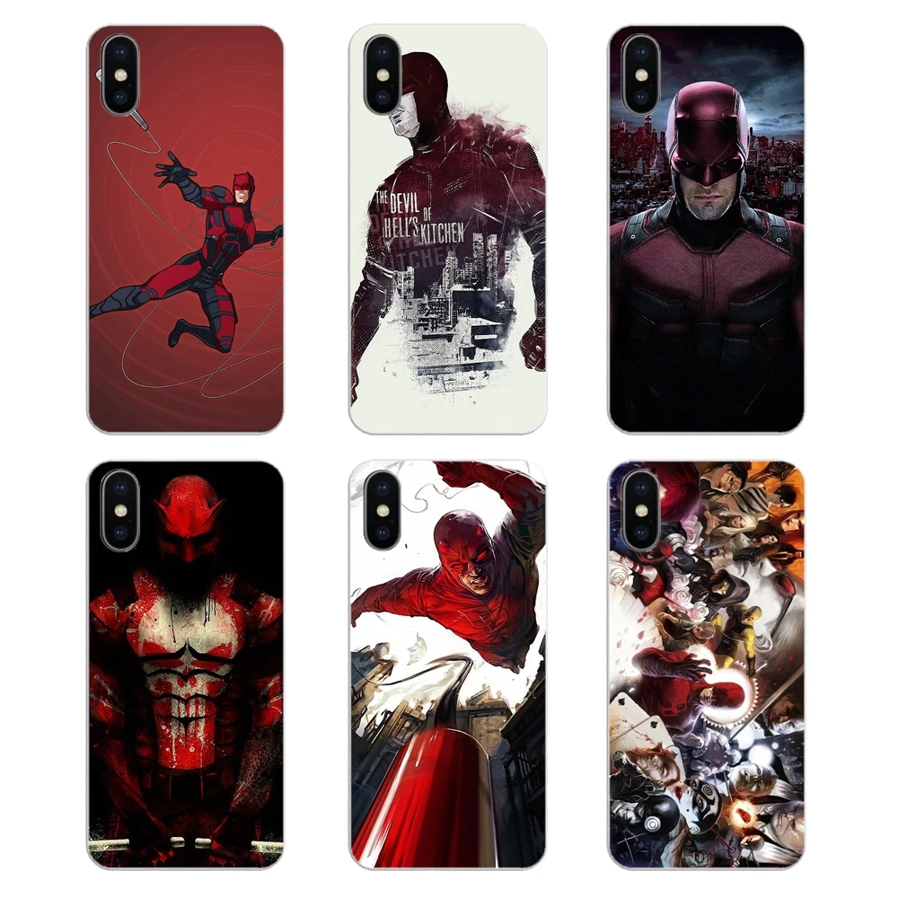 Силиконовый чехол для Xiaomi Mi A1 A2 5X 6X 8 lite SE Pro Max Mix 2 2S 3 Mi5 Mi5S Red Superhero Daredevil Marvel Avengers Comics
