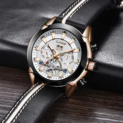LIGE мужской роскошный бренд часов Tourbillon автоматические механические часы водонепроницаемые Модные кожаные часы бизнес класса Relogio Masculino