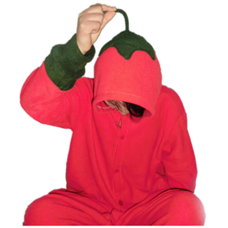 Новый мультфильм аниме милые овощи перец Onesie Хэллоуин Косплэй чили взрослых