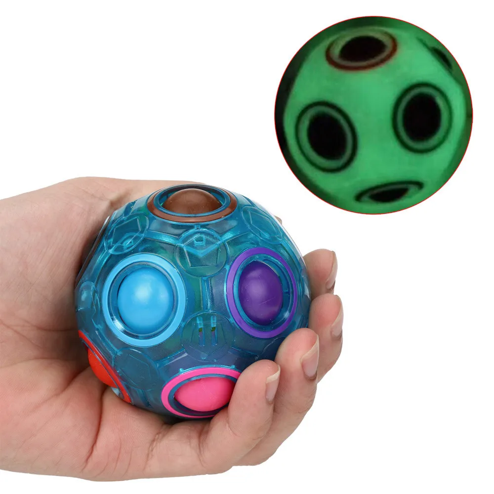 Светящиеся снятие стресса магический Радужный шар Забавный куб Fidget Puzzle