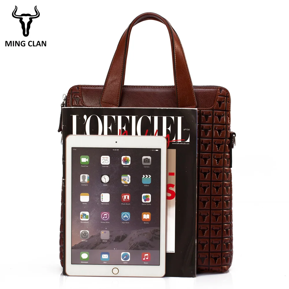 Mingclan Men's Genuine Leather Bag Briefcases Male Business Computer Laptop Bags Print Crossbody Suitcase Office Work Bag Mingclan Men's Genuine Leather Bag Briefcases Male Business Computer Laptop Bags Print Crossbody Suitcase Office Work Bag