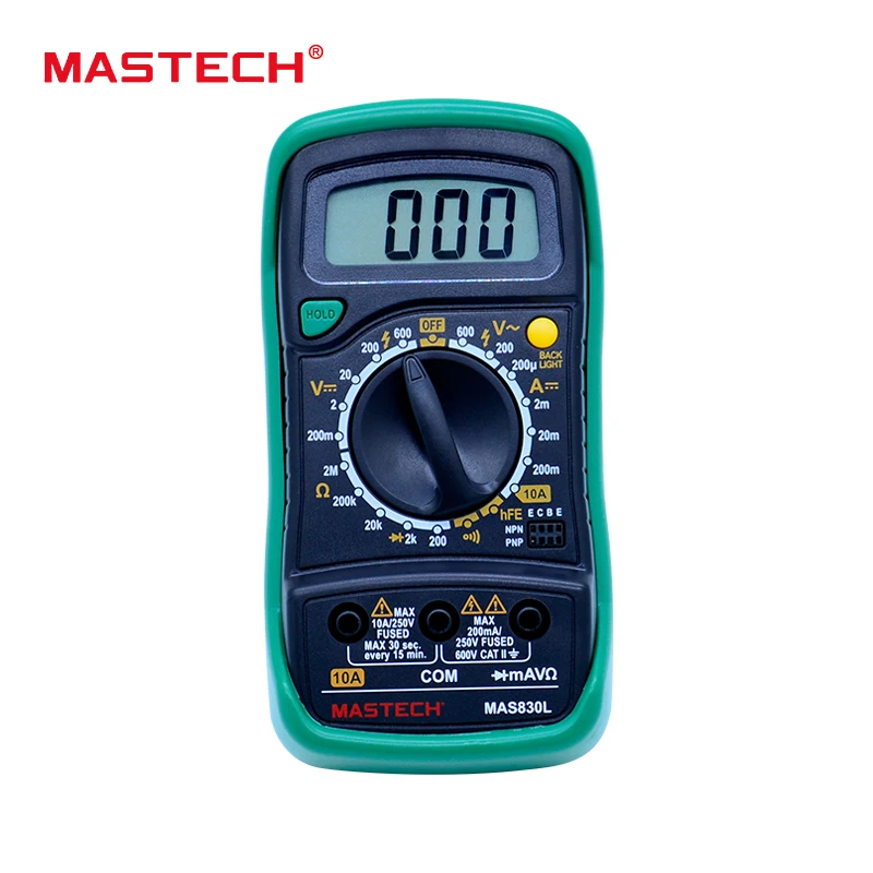 MASTECH MAS830L Мини цифровой мультиметр Подсветка Ручной многофункциональный