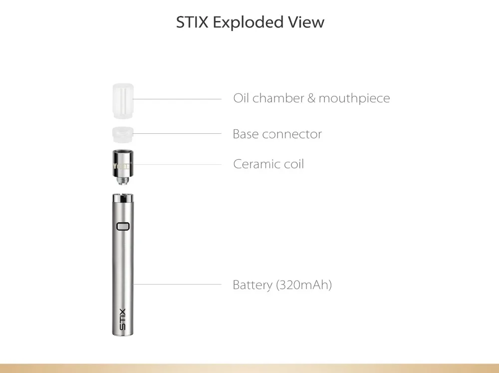 Оригинал Yocan Стикс комплект 320 мАч Батарея встроенный Портативный Mini e-сигареты Vape испаритель