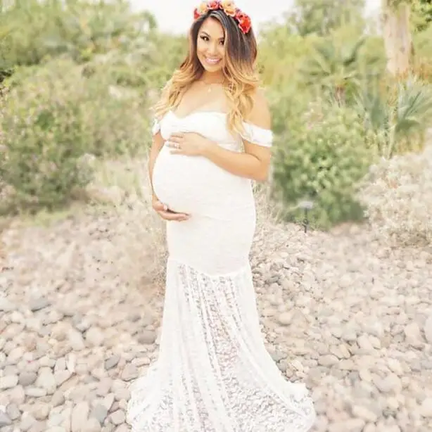 Robe Photo Maternité Robe De Maternité Dentelle Blanche Photo