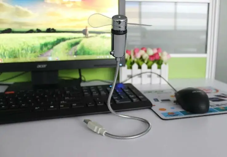 50pcs New Mini Cool Office Gadget Desk Flexible Gooseneck Usb Led 50pcs New Mini Cool Office Gadget Desk Flexible Gooseneck Usb Led Real Clock Fan For Pc Bank Children Gift Us281