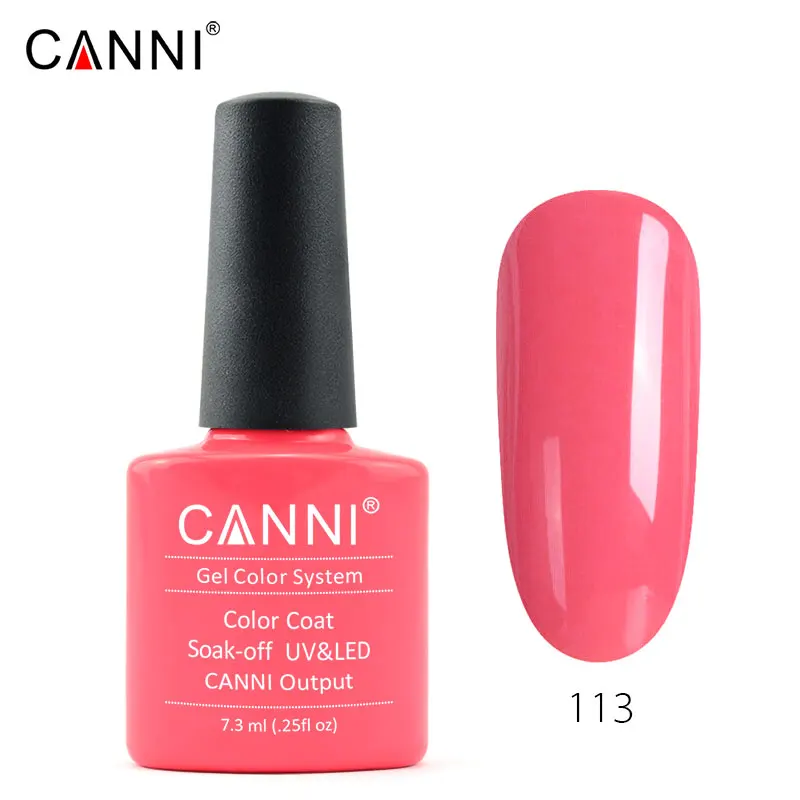 CANNI бренд полный гель для ногтей УФ-светодиодный, быстро сохнут, Лаки резиновая основа для долговечная без вытирания яркие блестящие верхнего покрытия УФ-гель для ногтей - Цвет: 113