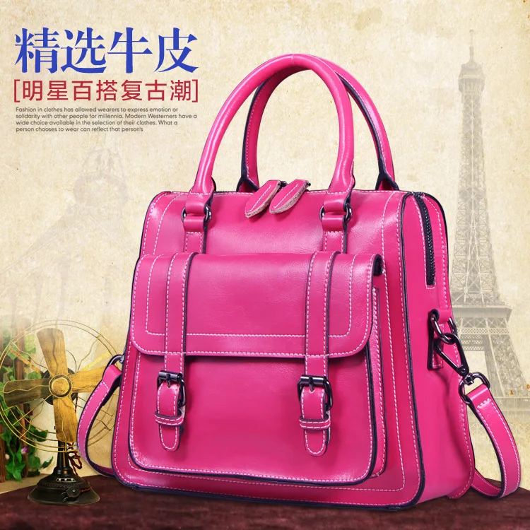 010718 new hot women leather handbag female fashion tote top-handles bag