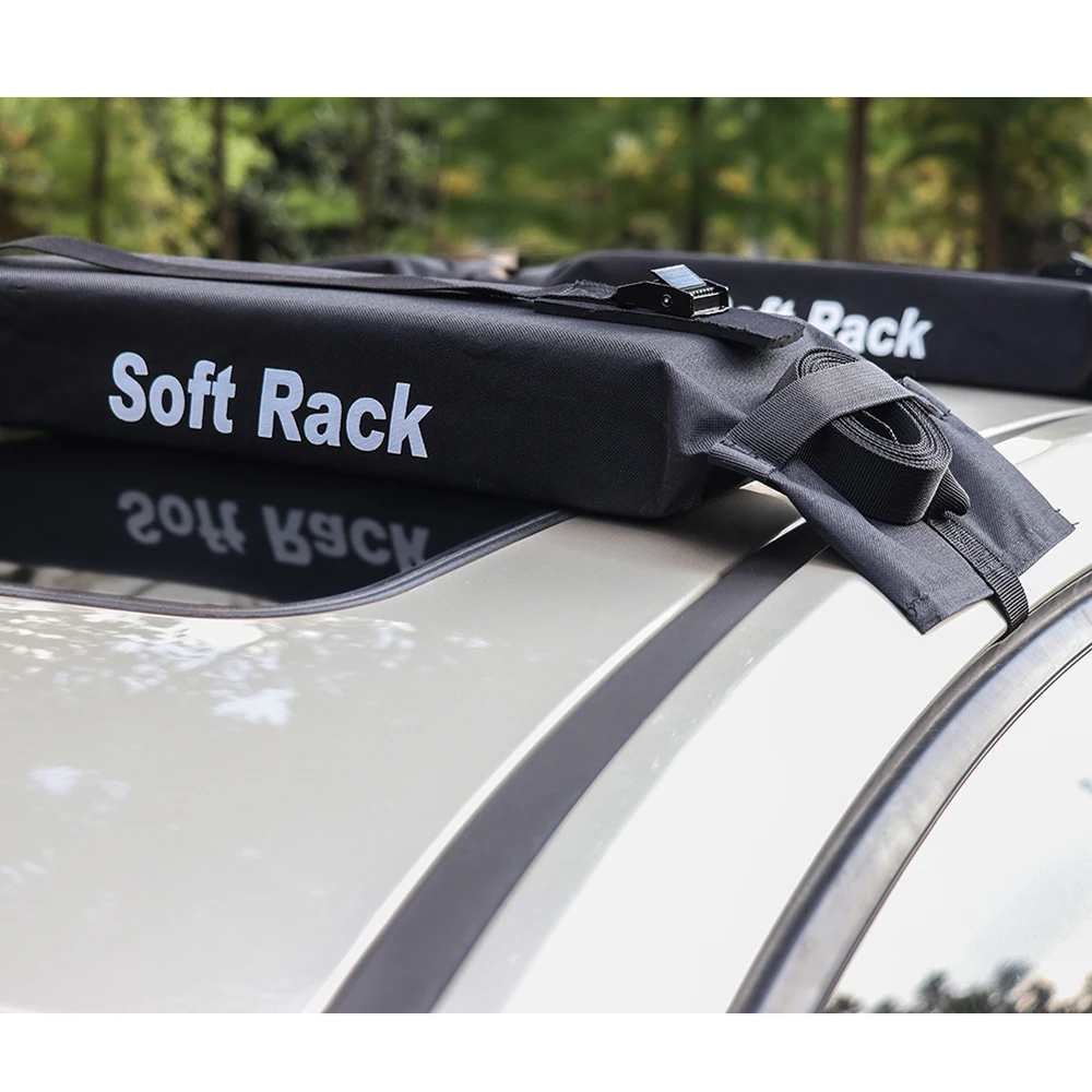 Universal Auto Soft Car Roof Rack Outdoor Rooftop Luggage Carry Load 60kg Baggage Easy Fit Removable 600D Oxford& PVC New