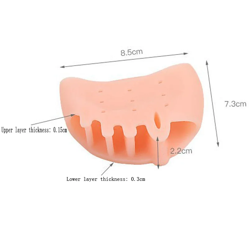 Новая Пятиярусная Передняя Подушка hallux valgus с пятью отверстиями, с большой стопой, с накладкой на кости, амортизатор, женский носок, с пятью отверстиями, фиксированный выравниватель