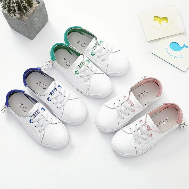 

Kids shoes for girl children leather shoes boys sneakers 2019 Spring autumn girls shoes White Low Solid fashion Children shoes