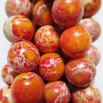 

Sea Sediment Imperial Jasper Beads - Round 8 mm Gemstone Beads - Full Strand 16", 47 beads, item 4