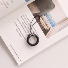 Силиконовый ремень для телефона милый кот кольцо «Ангел» Пряжка Короткие ремни для мобильного телефона Силиконовое кольцо с героями мультфильмов ремешок для IPhone huawei