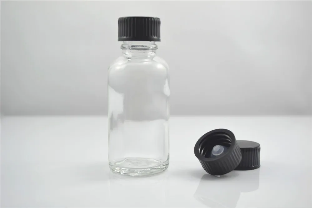 100pcs Lot 30ml 1 Oz Clear glass bottle with Acid & Alkali Resistant