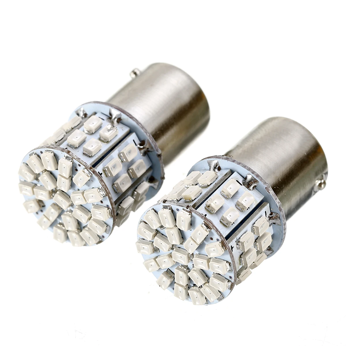 2pcs 1156 BAU15S PY21W 360 Degree 50 SMD LED Tail Turn Signal Park Light Bulb Yellow High Quality LED Lamp
