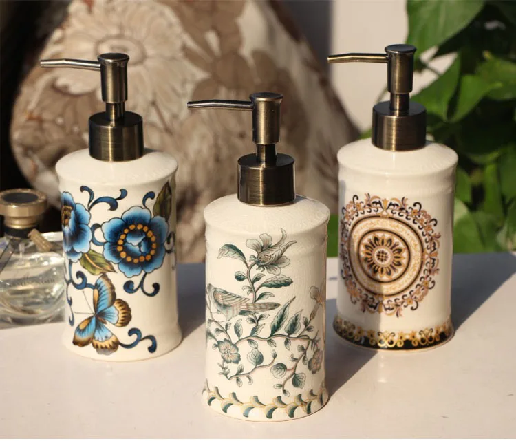 4Colors European Ceramic Hand Washing Liquid Bottling Hotel Soap Dispenser Emulsion Creative
