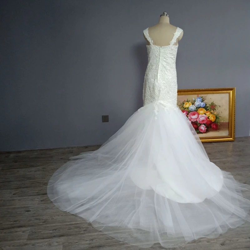 Новое поступление Свадебные платья русалки 2019 кружево бисером жемчуг для свадебной одежды плюс размеры Vestido de Noiva Casamento Robe de mariée