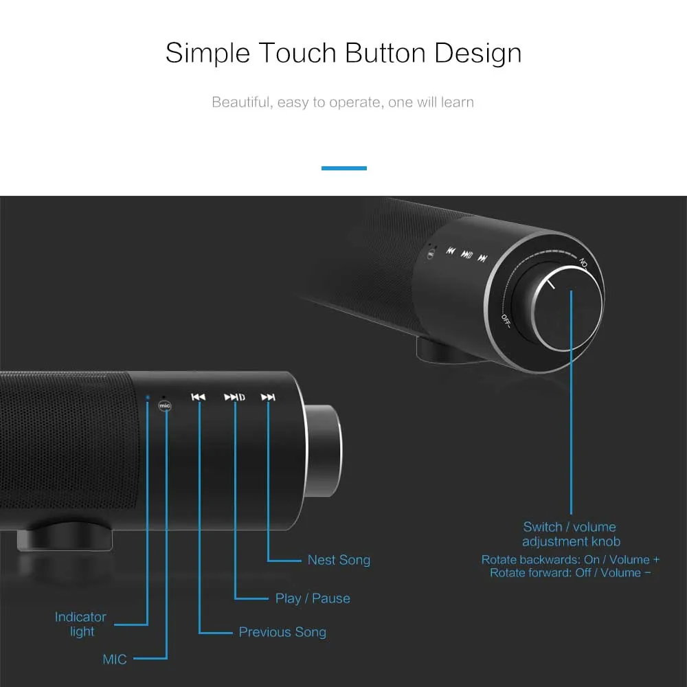 X6 звуковая панель True Беспроводной Bluetooth 4,2 5200 мАч AUX TF карты Поддержка двух каналов стерео для ТВ IPad Xiaomi PC компакт-дисков металлическая колонка с Bluetooth