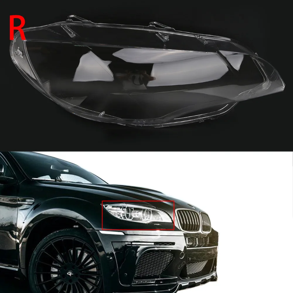 Right Car Headlight Covers Plastic Lampshade Clear Lens Lamp Assembly for BMW X5M X6 E71 M Sport